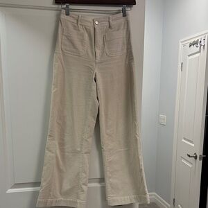 Mango Off-White Corduroy Trousers